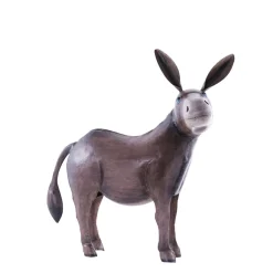 Deko Esel used look, Metallesel, brauner Esel aus Metall, 31x36cm