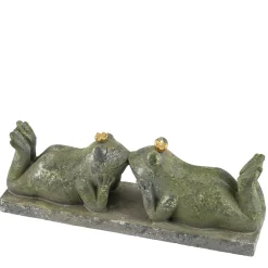 Deko Frösche Froschkönige, Gartenfrösche liegend, Froschpaar, 34cm