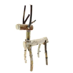 Deko Hirsch Alfons, Rentier, Holzhirsch aus Birkenäste, 39cm, Boltze Home Collections