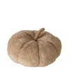 Deko Kissen Kürbis Johanne braun oder weiß, Plüschkissen in kürbisform, 30cm, Boltze Home Collection