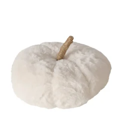Deko Kissen Kürbis Johanne braun oder weiß, Plüschkissen in kürbisform, 30cm, Boltze Home Collection