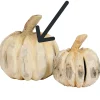 Deko Kürbis Natur, runder Kürbis aus Naturholz, 30cm, WMG Grünberger