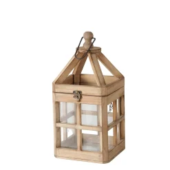 Deko Laterne Torre, Holzlaterne mit Glas-Sprossen-Fenster, 38cm, Boltze Home Collection