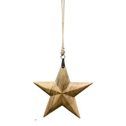 Deko Stern 3D, großer Holzstern, Weihnachtsstern natur, 40cm
