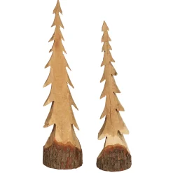 Deko Tannenbaum Natur, rustikale schlanke Tanne aus Naturholz, 100cm, WMG Grünberger