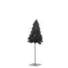 Deko Tannenbaum Teak schwarz, Tanne aus Naturholz auf Eisenständer, 70cm, WMG Grünberger
