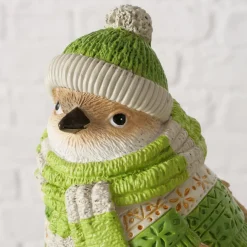 Deko Vogel Hanno, Wintervogel mit Pullover, Mütze und Schal, Boltze Home Collections