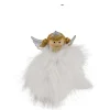 Deko Weihnachtsengel, putziges Engel-Mädchen mit Plüschkleid, Krone und Zöpfchen, 6cm