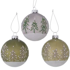 Deko Weihnachtskugeln Tannenbaum Deleo, beschneite und geeiste Perlenbäume, Boltze Home Collection