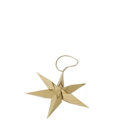 Deko Weihnachtsstern natur, Papierstern in Holzoptik, Ø15cm