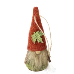 Deko Wichtel Herbst, Filzwichel mit grünem oder braunem Blätter-Hut, 13cm, Hänger