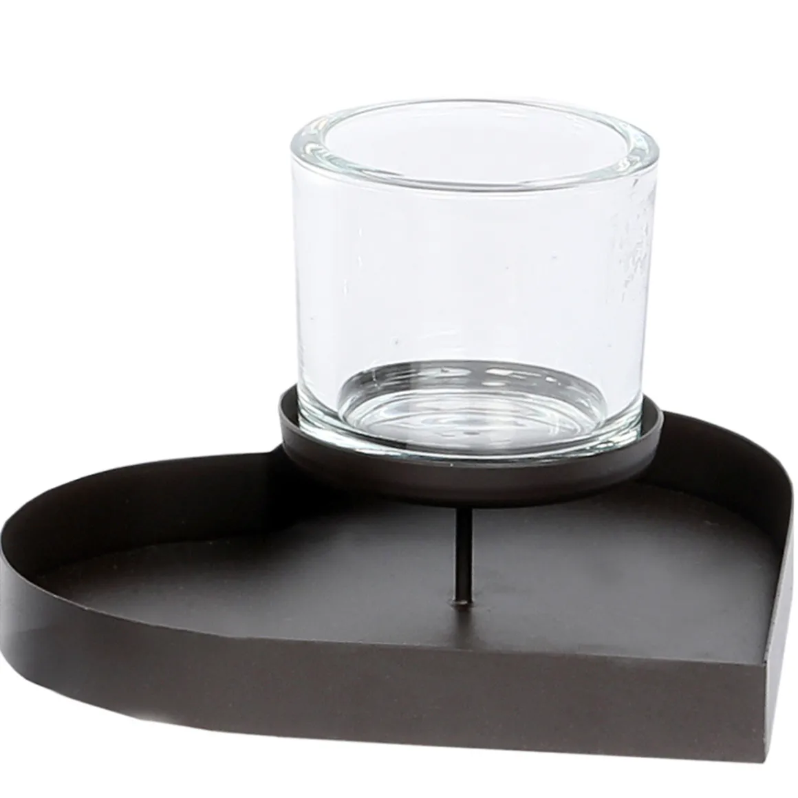 Deko Windlicht Herz Paula, Teelichthalter im Herztablett, 15cm, WMG Grünberger