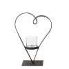 Deko Windlicht Herz Diana, geschwungenes Metallherz auf Fuß, 25cm, WMG Grünberger