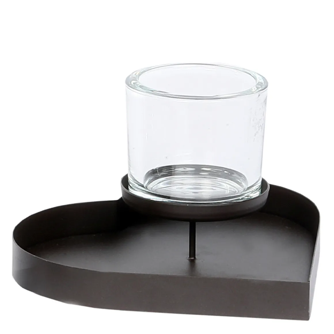 Deko Windlicht Herz Paula, Teelichthalter im Herztablett, 10cm, WMG Grünberger