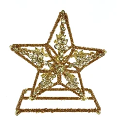 Edler Stern Weihnachten, kupfer-goldener Weihnachtsstern mit Pailletten, 18x21cm