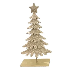 Edler Tannenbaum Weihnachten, goldener Weihnachtsbaum mit Pailletten und Weihnachtsstern, 50cm
