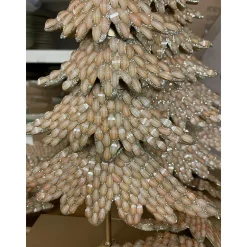 Edler Tannenbaum Weihnachten, goldener Weihnachtsbaum mit Pailletten und Weihnachtsstern, 30cm