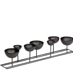 Eisen Windlicht Lincoln hoch, 7 Schalen in unterschiedlichen Größen, 70cm, WMG Grünberger