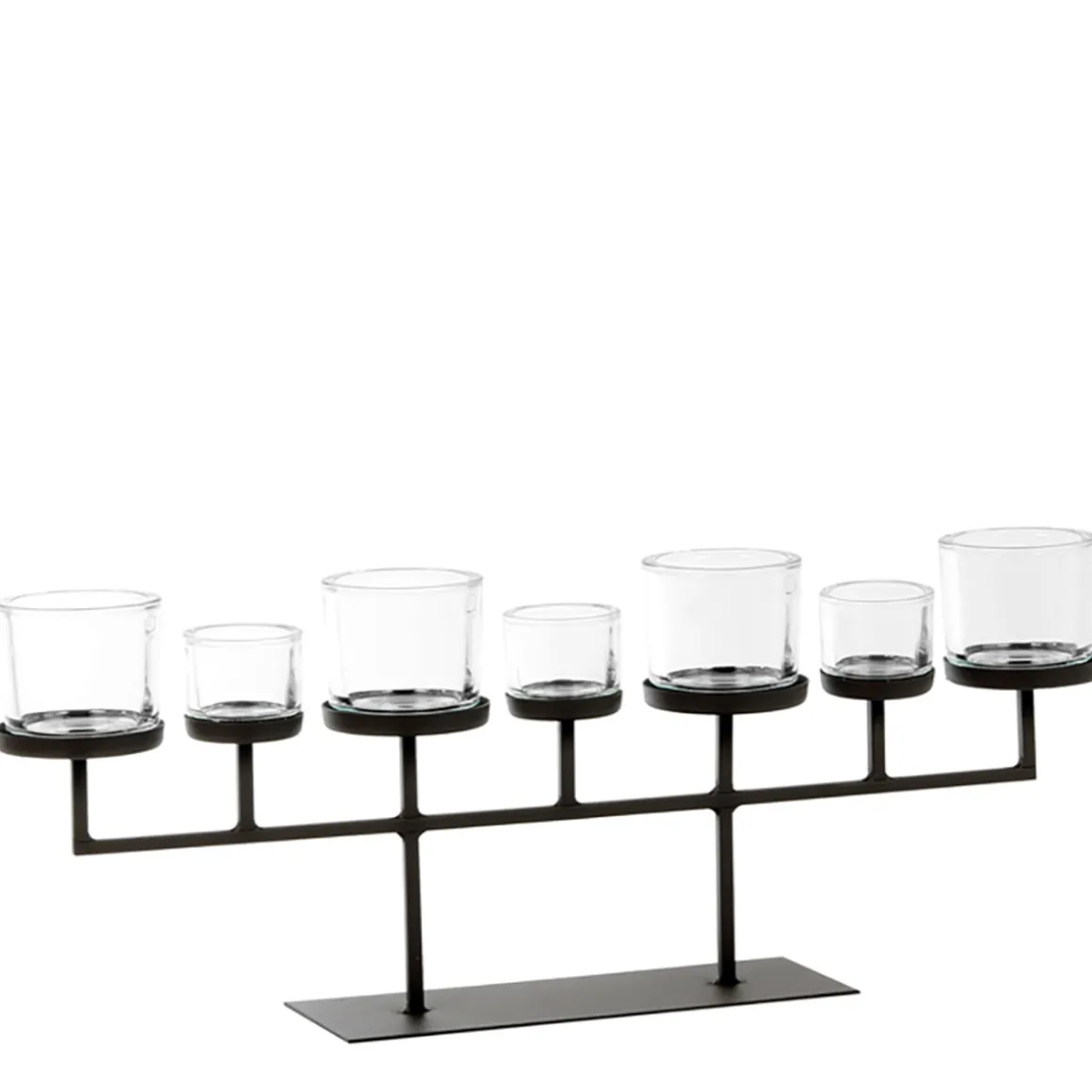 Eisen Windlicht Tizio hoch, 7 Gläser, 65cm, WMG Grünberger