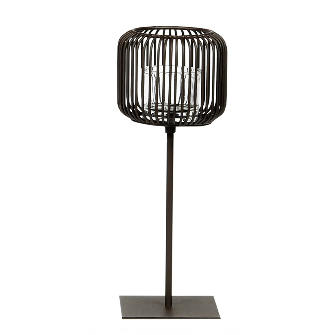 Eisen Windlicht Pino hoch, Kerzenhalter schwarz, 30cm, WMG Grünberger