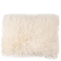 Fake Fellkissen Teddy, Teddy Langhaar, cremeweiß, 35x45cm, Mars & More