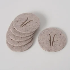 Filz Untersetzer Mountains Ski, Ø10cm, beige, 6tlg, Boltze Home Collections