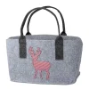 Filztasche Hirsch, Shopper Rotwild, rot/weiß karierter Hirsch, helles grau, 26x40cm, Gilde