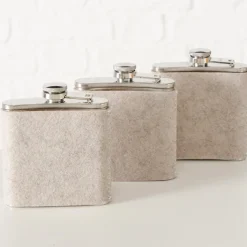 Flachmann Ski mit unterschiedlichen Sprüchen, Trinkflasche Skiing bestickt, 170ml, Boltze Home Colle