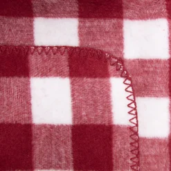 Fleecedecke Karo, Wendedecke Plaid kariert rot-weiß, 150x200cm, Mars & More