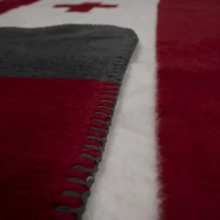 Fleecedecke Schweiz, Wendedecke Schweiz Kreuz weiß-rot, 150x200cm, Mars & More