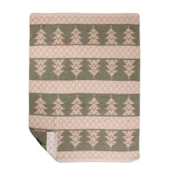 Fleecedecke Tannenbaum, Wendedecke Bäume grün-beige, 150x200cm, Mars & More