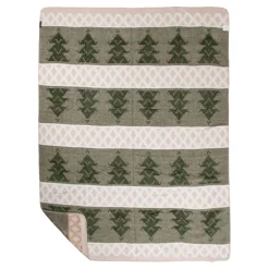 Fleecedecke Tannenbaum, Wendedecke Bäume grün-beige, 150x200cm, Mars & More