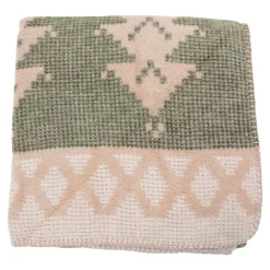 Fleecedecke Tannenbaum, Wendedecke Bäume grün-beige, 150x200cm, Mars & More