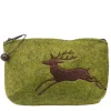Geldbörse Hirsch, Filztasche springender Hirsch, mit Reißverschluß, 12x8cm, Gerrys Garden