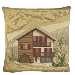 Gobelin Kissen Berghütte, Chalet Mont Blanc, 45x45cm, Mars & More