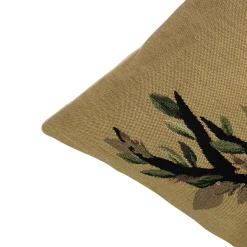 Gobelin Kissen Hirsch, Hirsch mit weißer Blume und Blättergeweih, 45x45cm, Mars & More