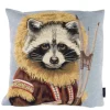Gobelin Kissen Waschbär, Nordic Waschbär mit Mantel und Kapuze, 45x45cm, Mars & More