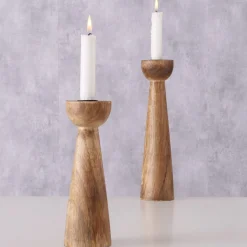 Holz Kerzenleuchter Tulipa, 30x7cm, Boltze