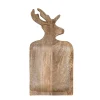 Holz Schneidebrett mit Hirsch, Holzbrett Hirschkopf, 21x41cm, Mars & More