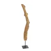 Holz Flaschenständer Naturast, Teakholzstamm auf Metallfuß, 170cm