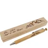 Holzkugelschreiber mit passendem Holzetui und Berge Gravur, 17x3cm, Point/Set