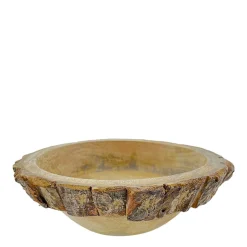 Holzschale Natur, rustikale Mangoschale mit Rinde, Ø22cm