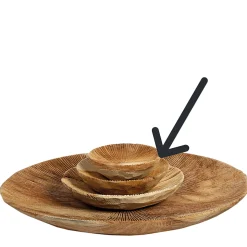 Holzschale Benoa Teak unfinish, rustikale Naturholzschale mit Maßerung, Ø12cm, WMG Grünberger