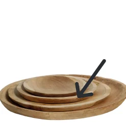 Holzschale Teak unfinish, rustikale Naturholzschale, runder Holzteller, Ø25cm, WMG Grünberger