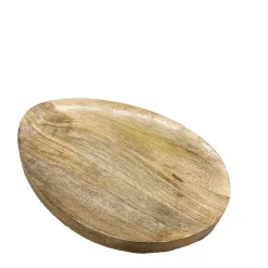 Holzteller Ostern, Teller Osterei, eiförmig, 30x23cm, Mangoholz