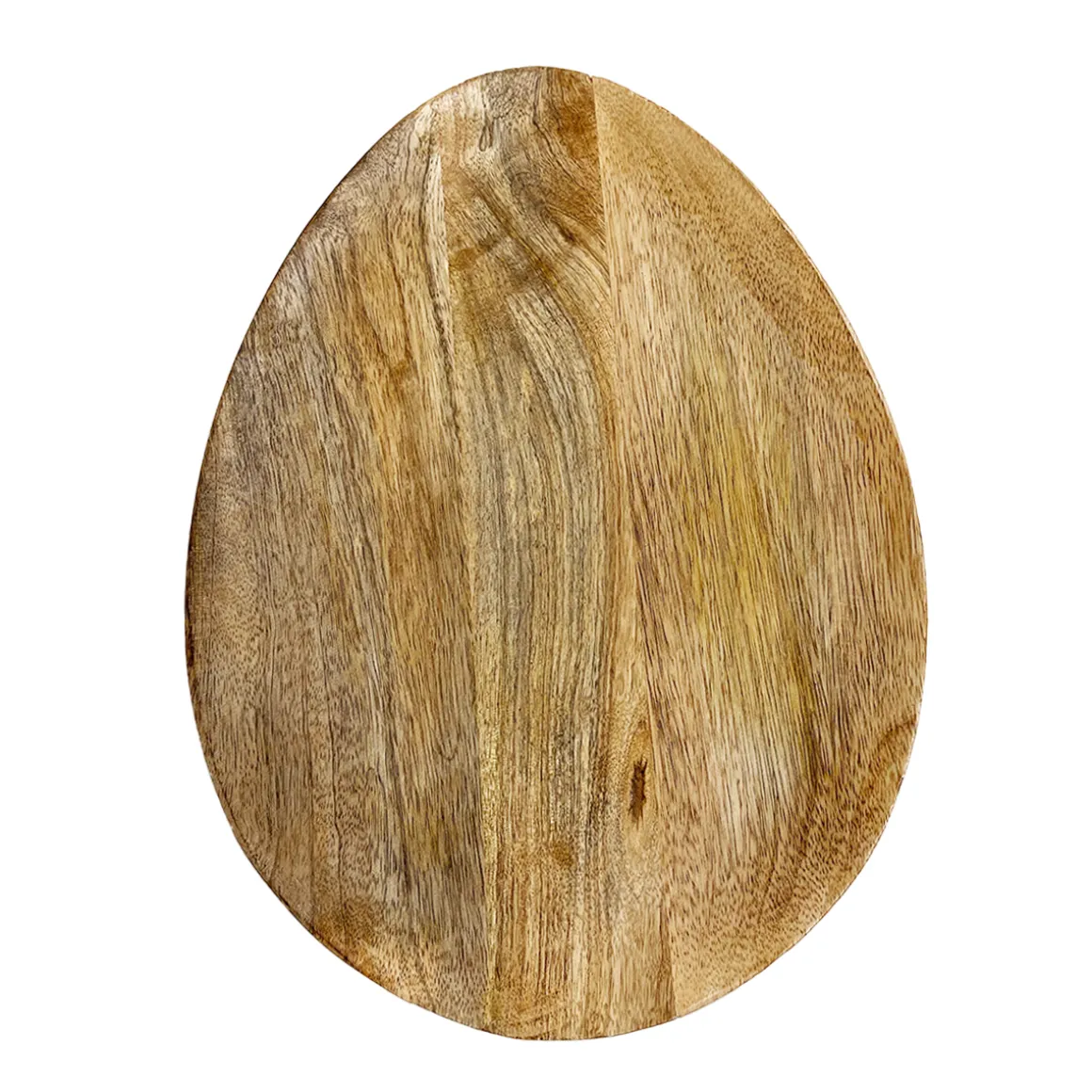 Holzteller Ostern, Teller Osterei, eiförmig, 30x23cm, Mangoholz