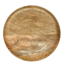 Holzteller rund, Schale mit kleinem Rand aus Mangoholz, kleiner Platzteller, Ø29cm