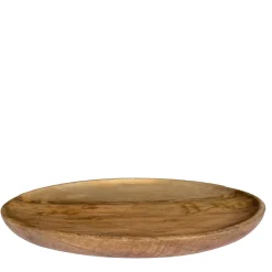 Holzteller rund, Schale mit kleinem Rand aus Mangoholz, kleiner Platzteller, Ø29cm