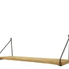 Holz Wandregal Puri, schlichtes Holzbrett mit Metallbügel, 60x20cm, Metall-Holz