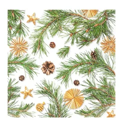 Home Fashion Papierservietten Weihnachten Pinien, Pine and more, 33x33cm